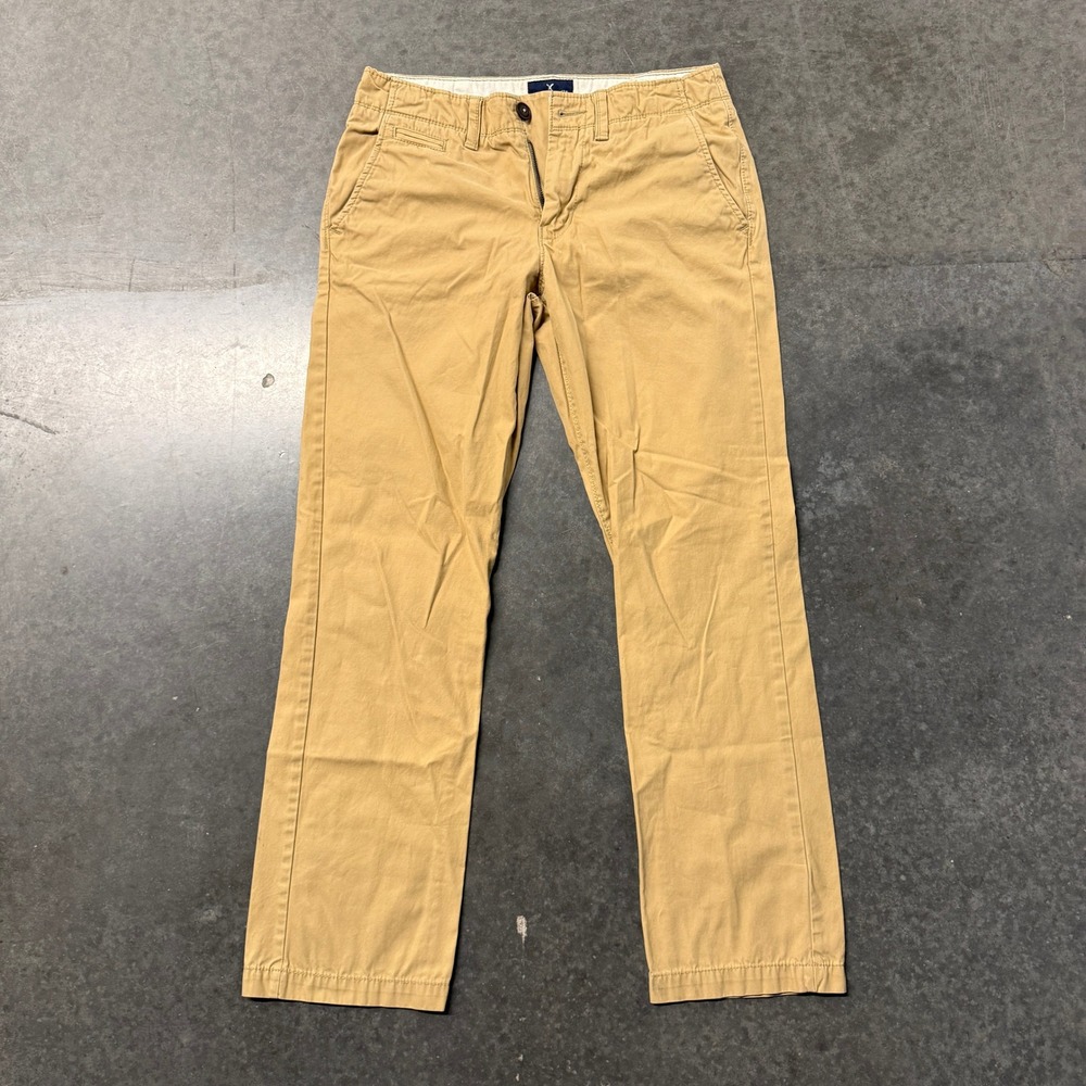 American Eagle Outfitters Mens 30x32 Khaki Original Straight Chino Pants Tan